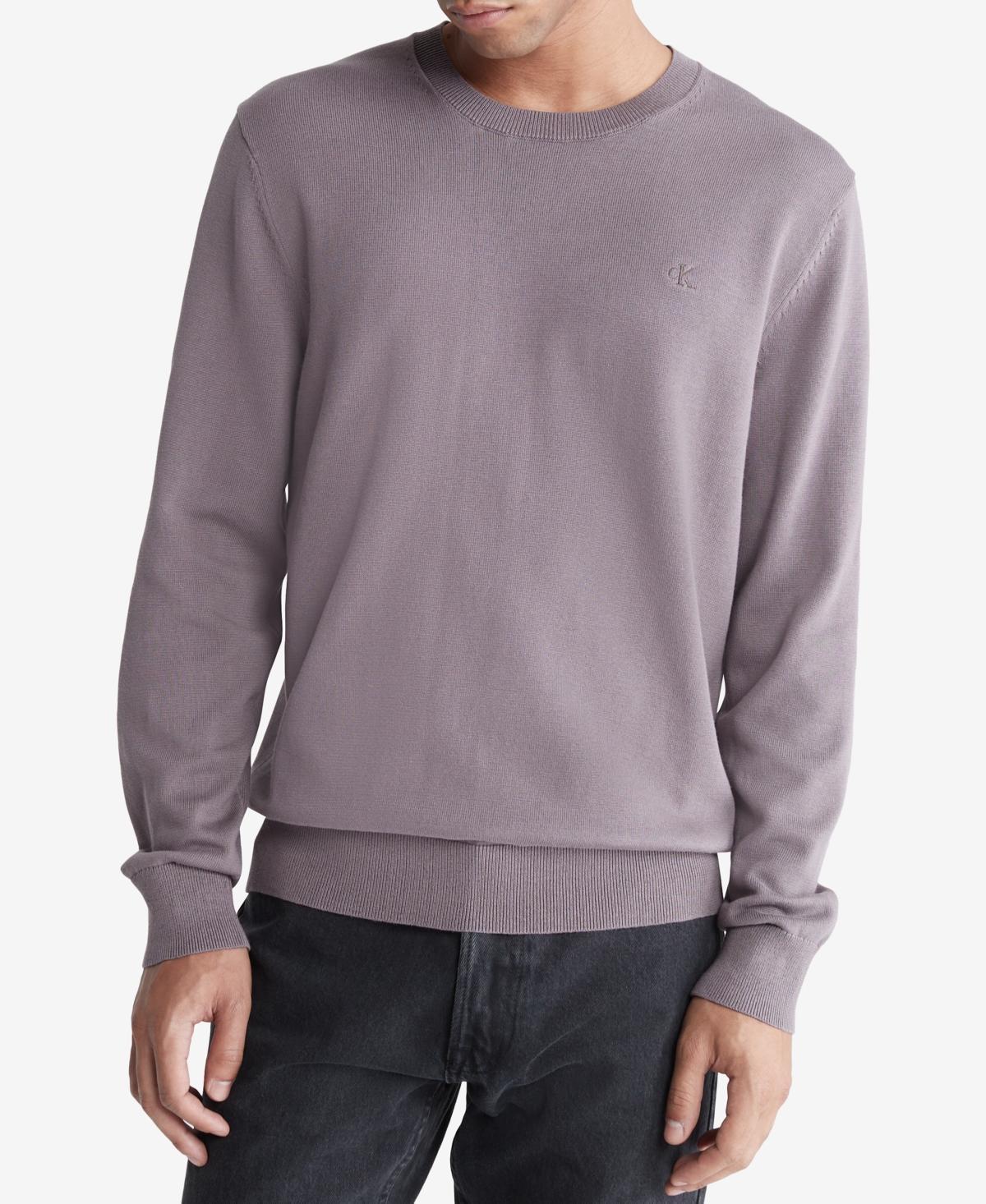 Calvin Klein Mens Smooth Cotton Sweater - Purple - M Product Image