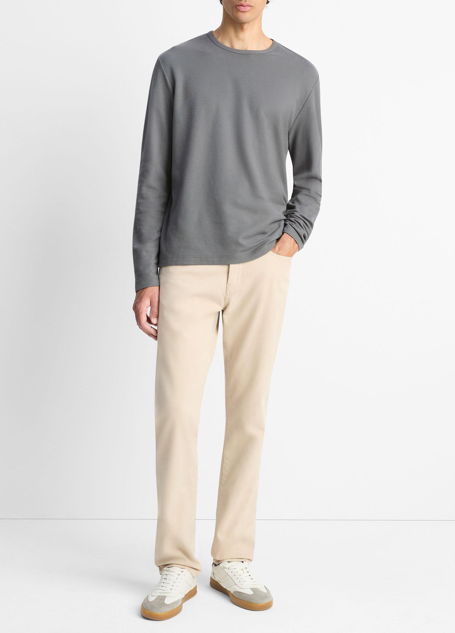 Pima Cotton Piqué Long-Sleeve T-Shirt Product Image