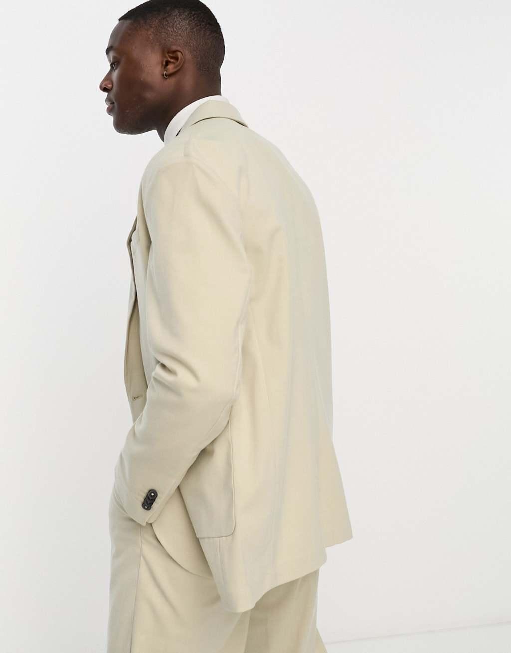 New Look relaxed fit suit jacket in oatmeal - suit 12 Product Image