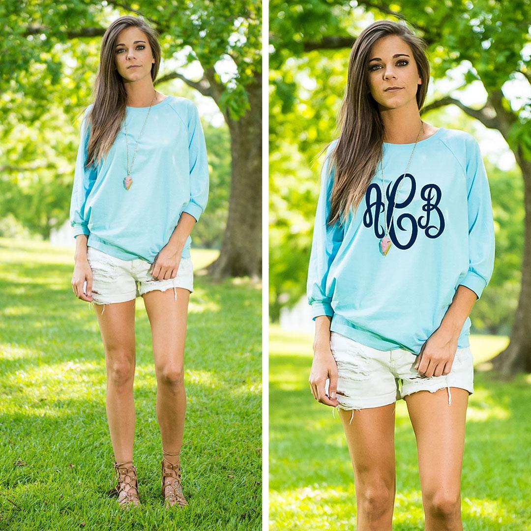 Slouchy Dolman Sky Blue Tunic Female Product Image