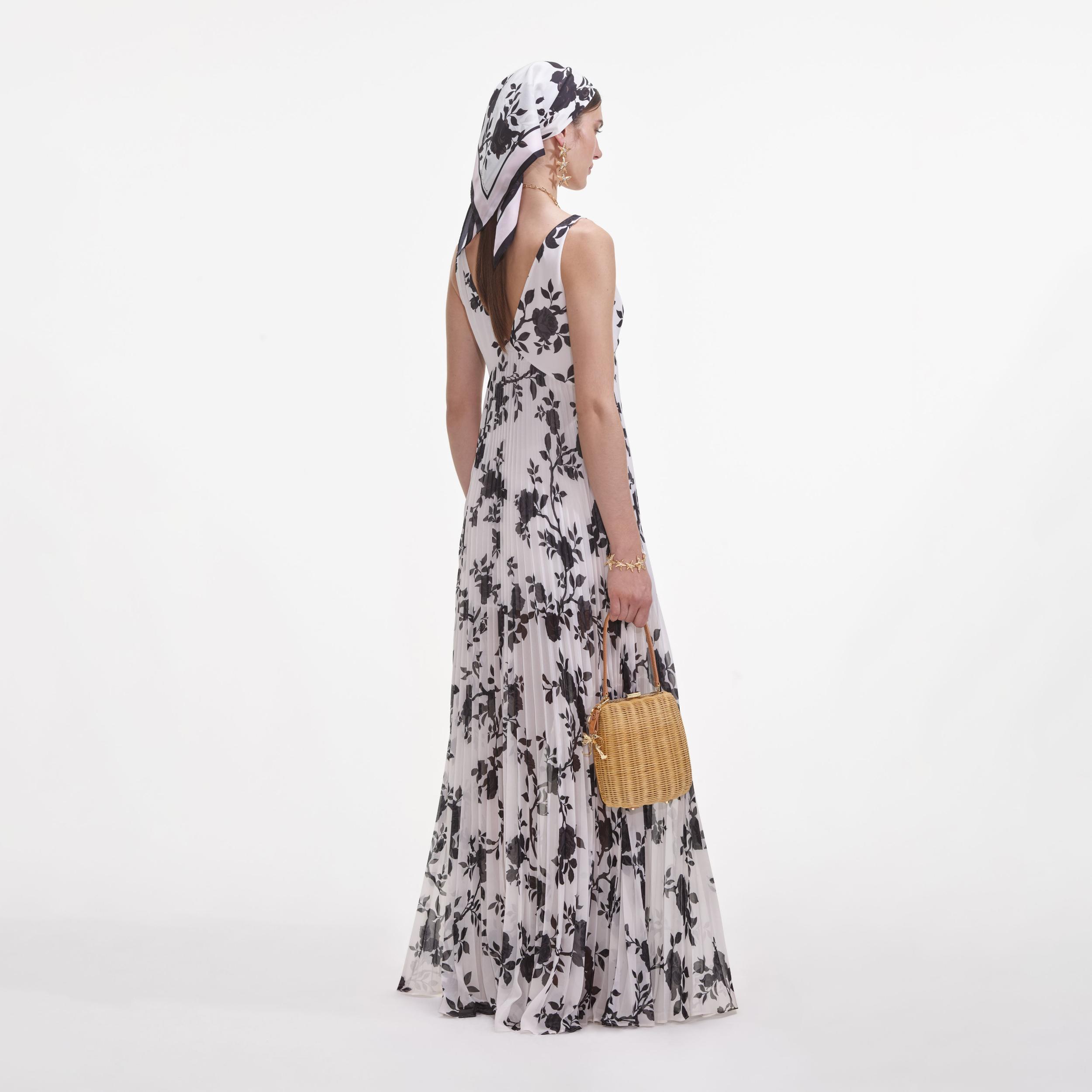 Floral Print Chiffon Maxi Dress Product Image