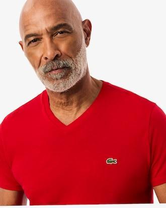 Lightweight Cotton Pima V Neck T-shirt Product Image