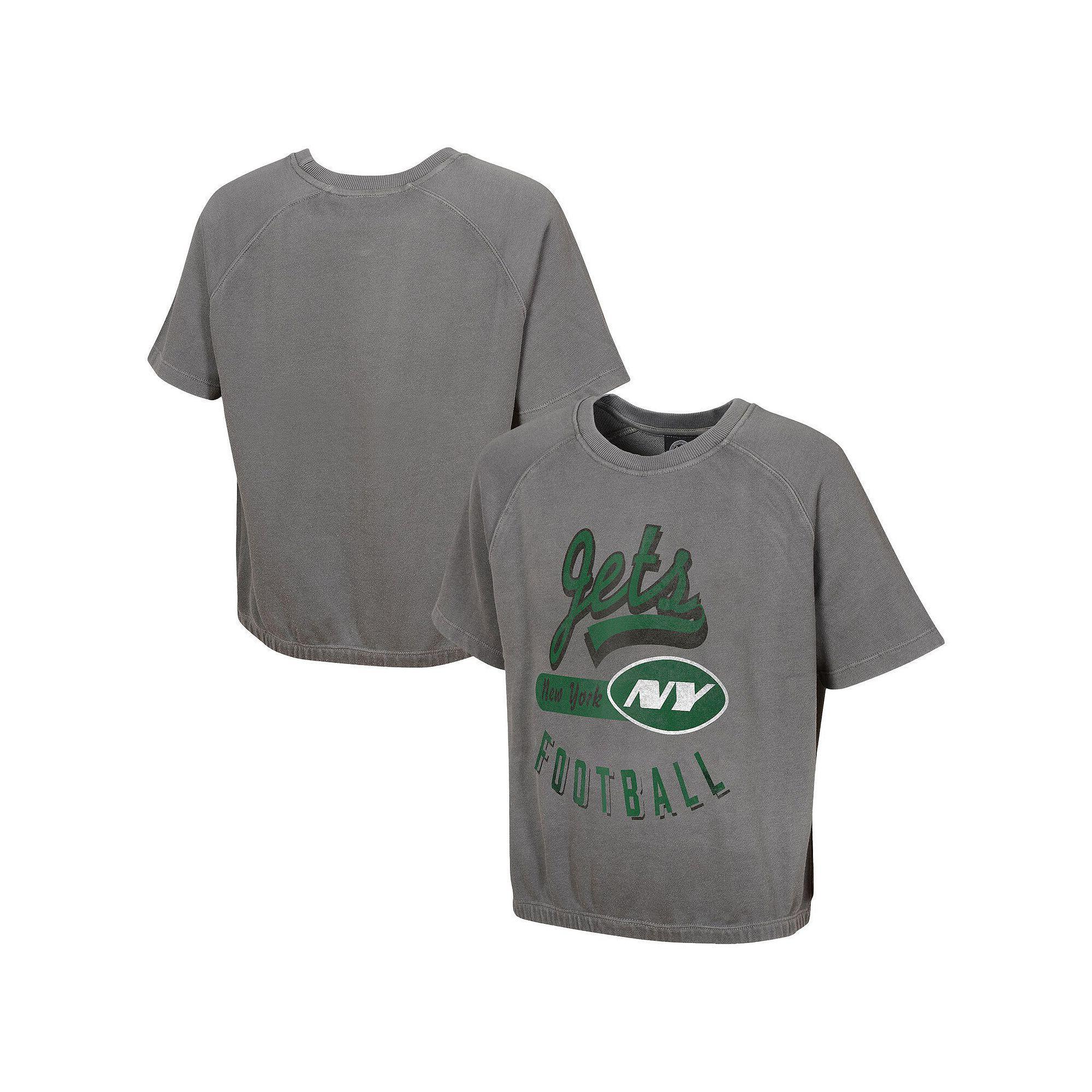 Women's Gray New England Patriots Mineral Wash Short Sleeve Top,  Product Image