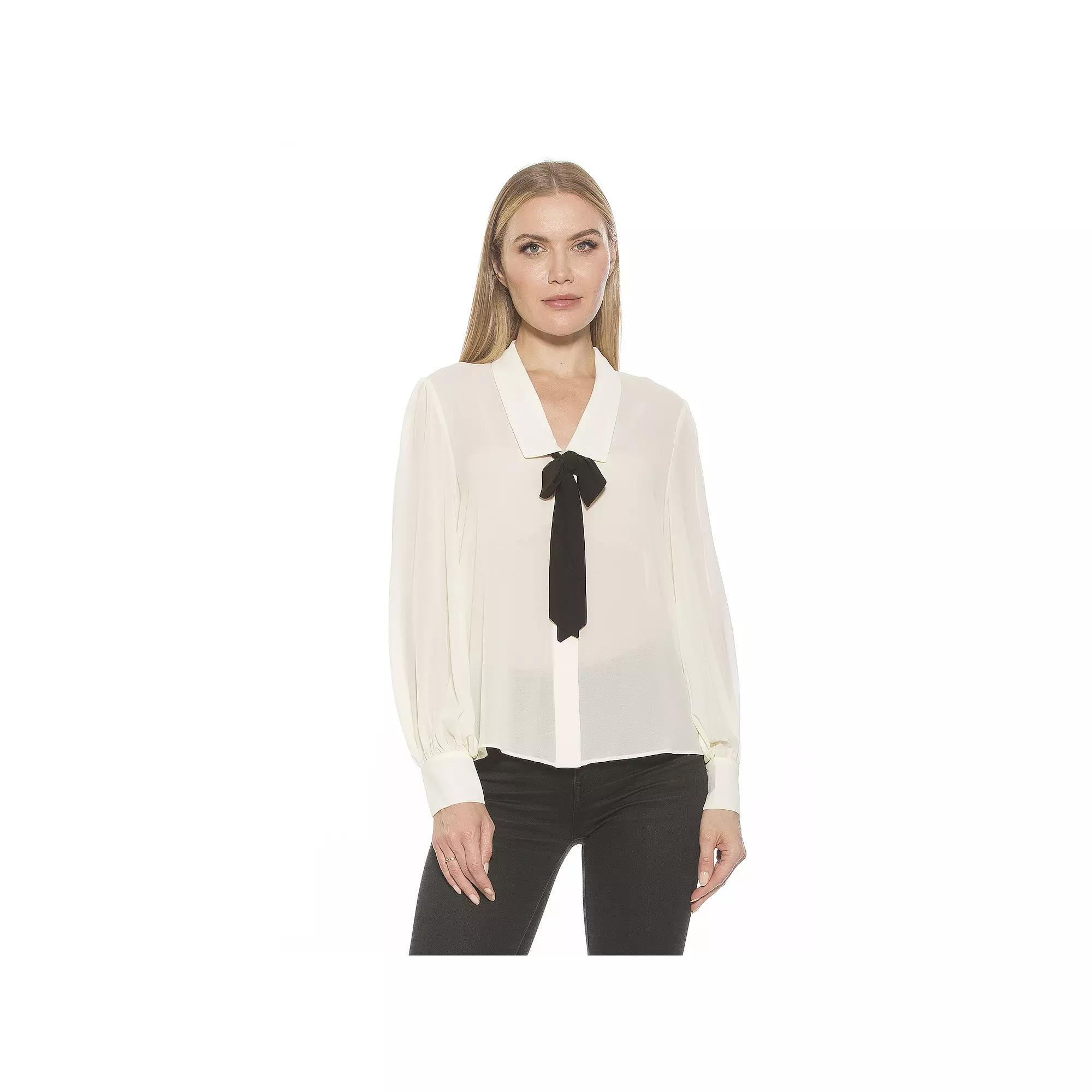 Women's ALEXIA ADMOR Serena Dropped Collar Blouson Sleeve Blouse,  Product Image