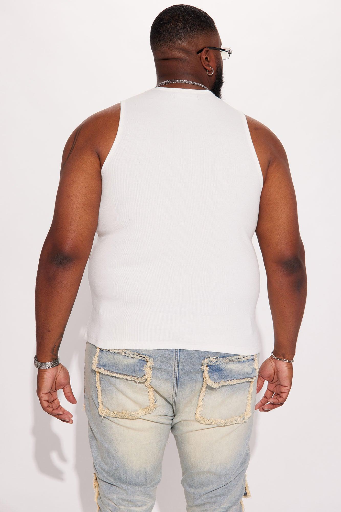 Classic Ribbed Tank Top - White Product Image