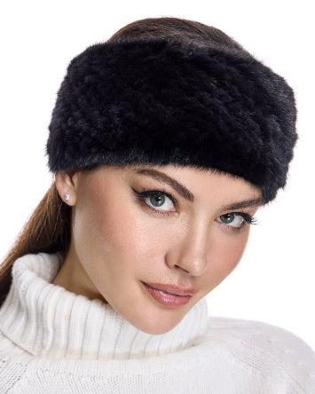 Knitted Mink Headband Product Image