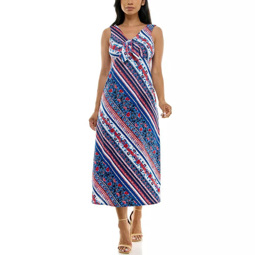 Women's Nina Leonard Tie Front Maxi Dress,  Product Image