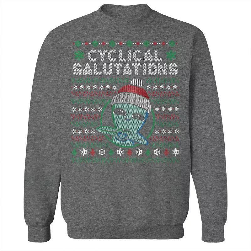 Men's Cyclical Salutations Christmas Graphic Sweatshirt, Size: XXL, Grey Heather Product Image