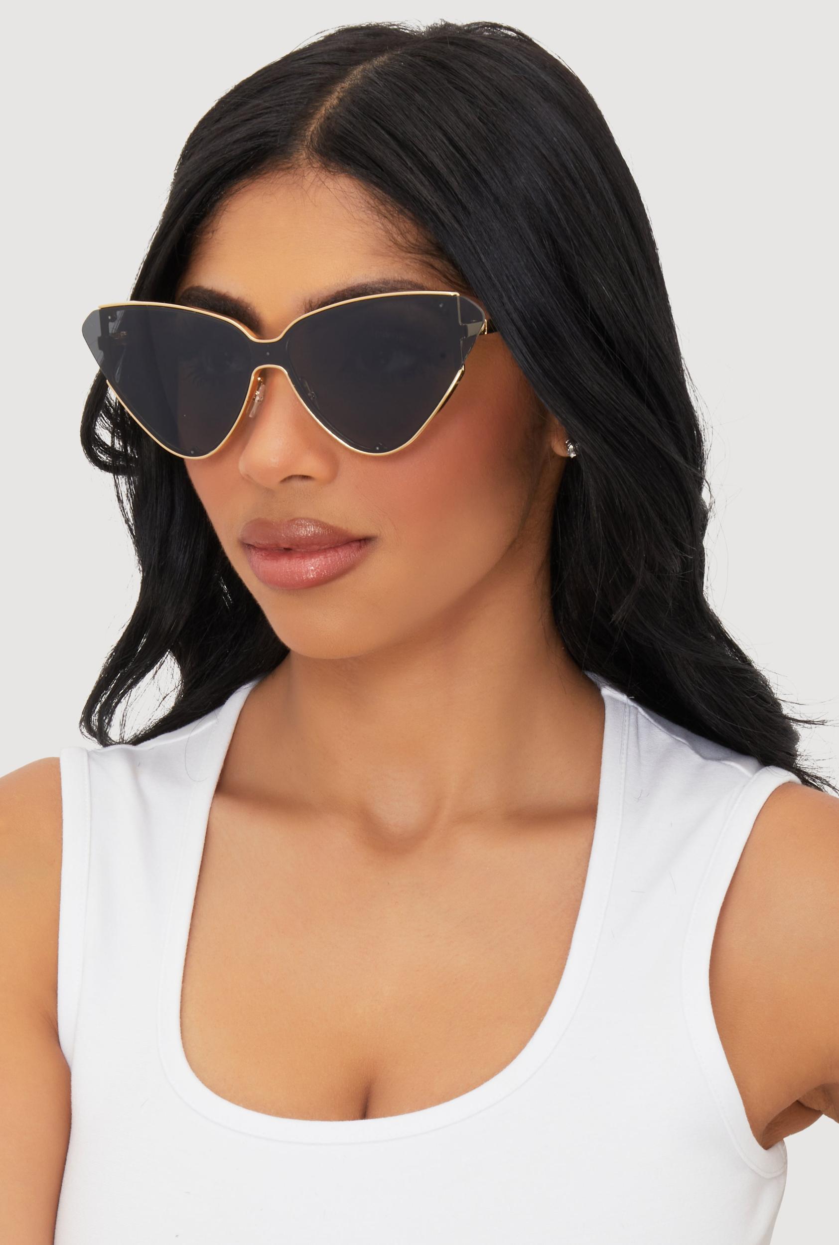 Metallic Frame Cat Eye Sunglasses Unisex Product Image