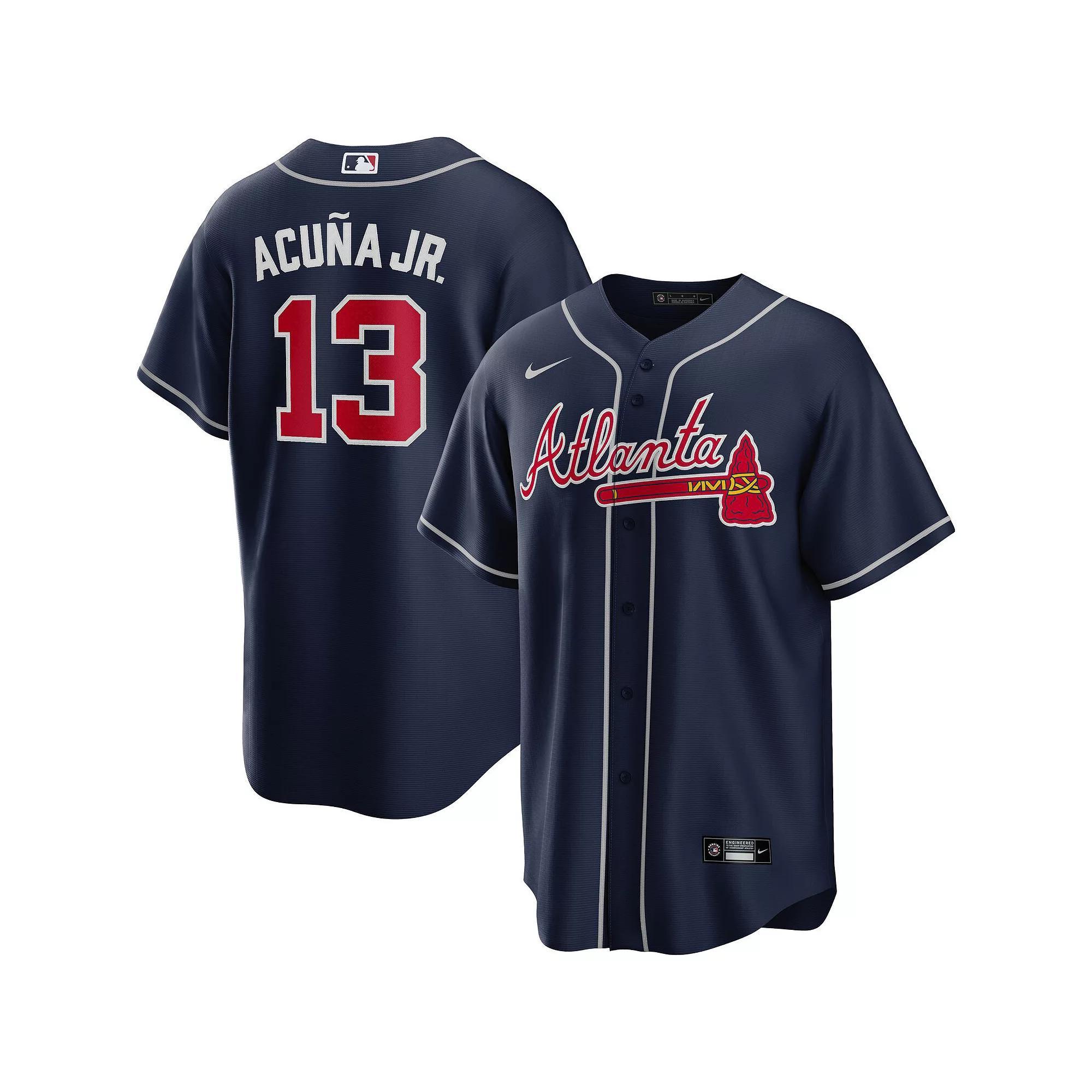 Men's Nike Ronald Acuña Jr. Navy Atlanta Braves Big & Tall Alternate Replica Player Jersey,  Product Image