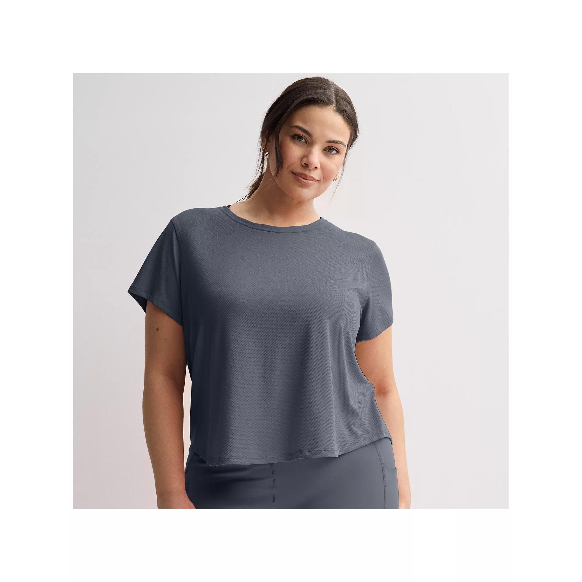 Plus Size Tek Gear® Mesh Tee, Women's, Size: 3XL, Heritage Gray Product Image