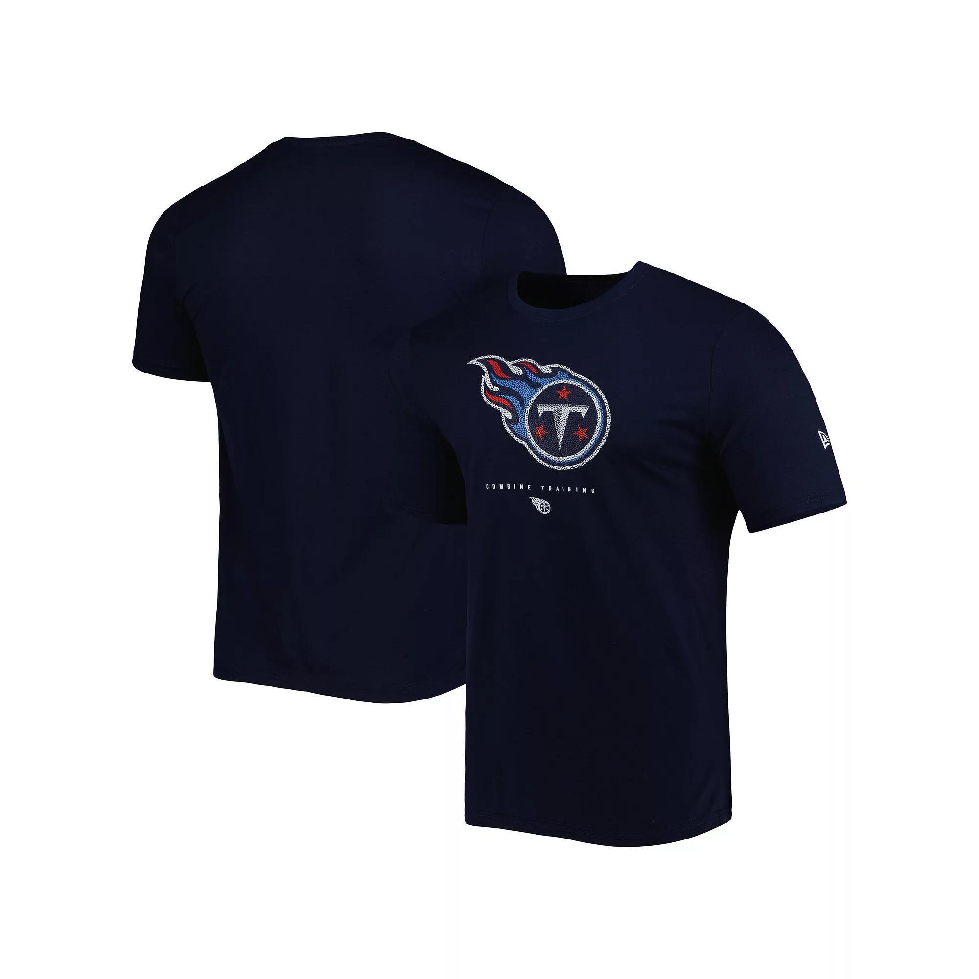 Men's New Era Navy Tennessee Titans Combine Authentic Ball Logo T-Shirt,  Product Image