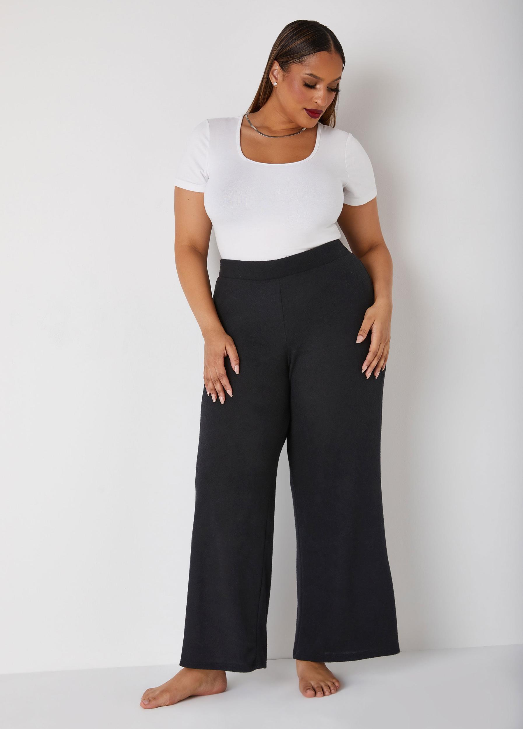 Plus Size Brushed Hacci Knit Lounge Pants Ashley Stewart Product Image