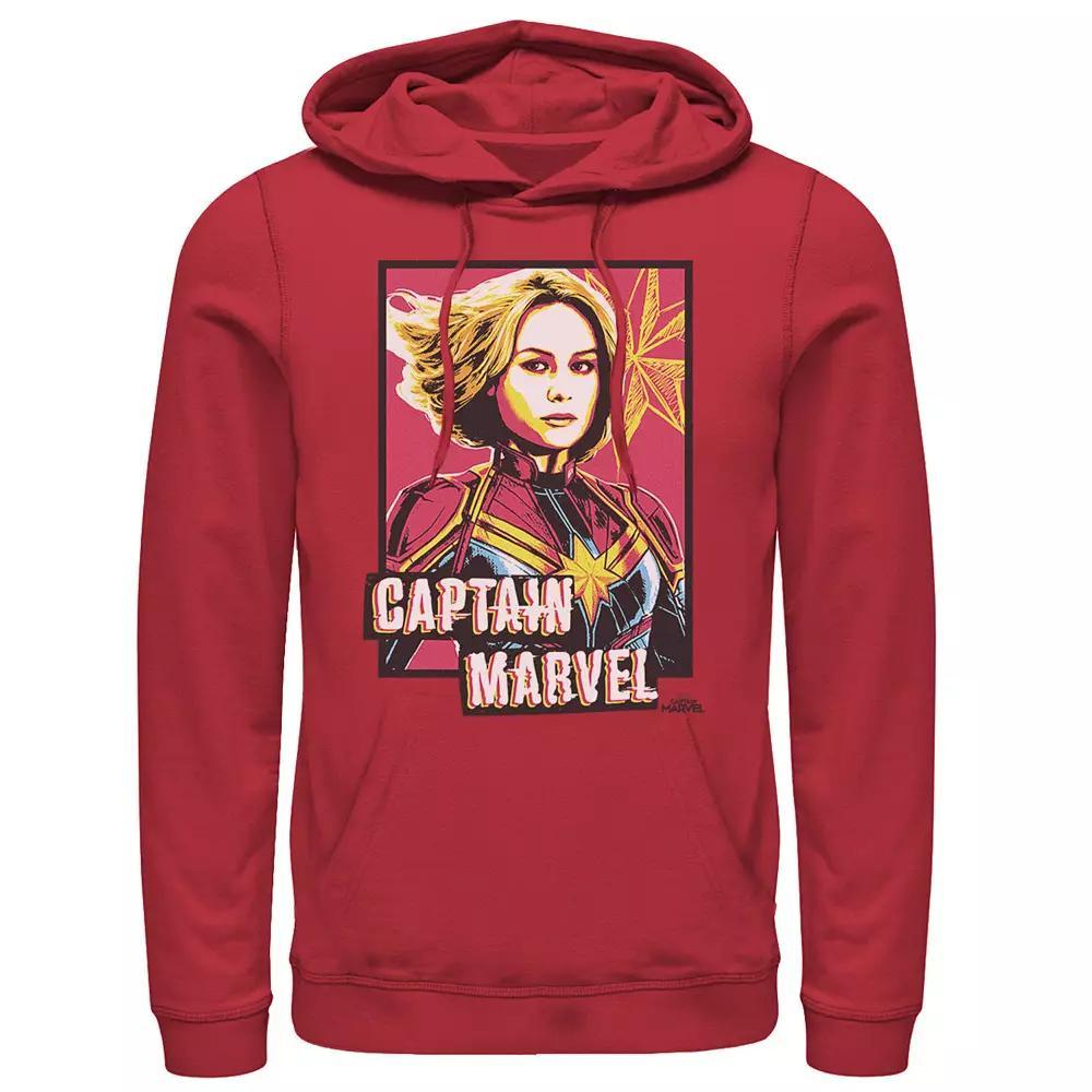 Mens Marvel Captain Marvel Saturated Portrait Poster Graphic Hoodie Product Image