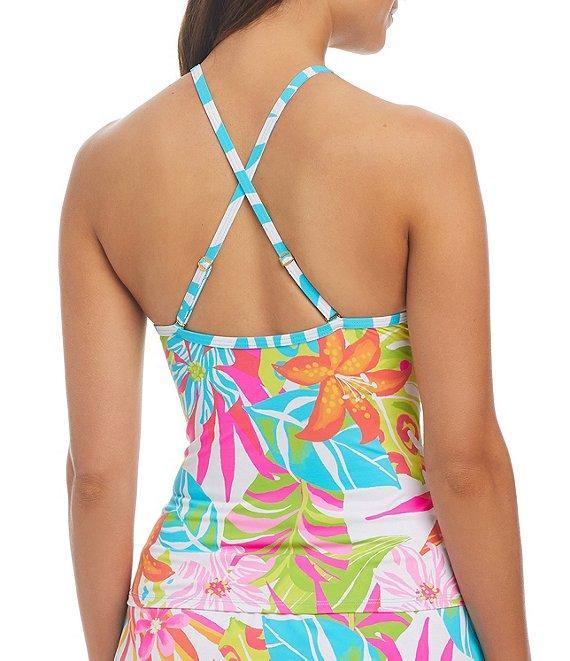 Bleu Rod Beattie Packing A Punch Floral Print High Waist Skirted Hipster Swim Bottom Product Image