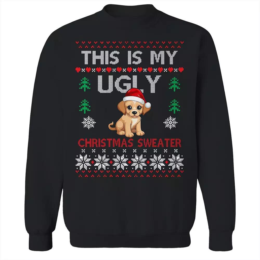 Men's Ugly Puppy Christmas Sweater Graphic Sweatshirt, Adult Unisex,  Product Image