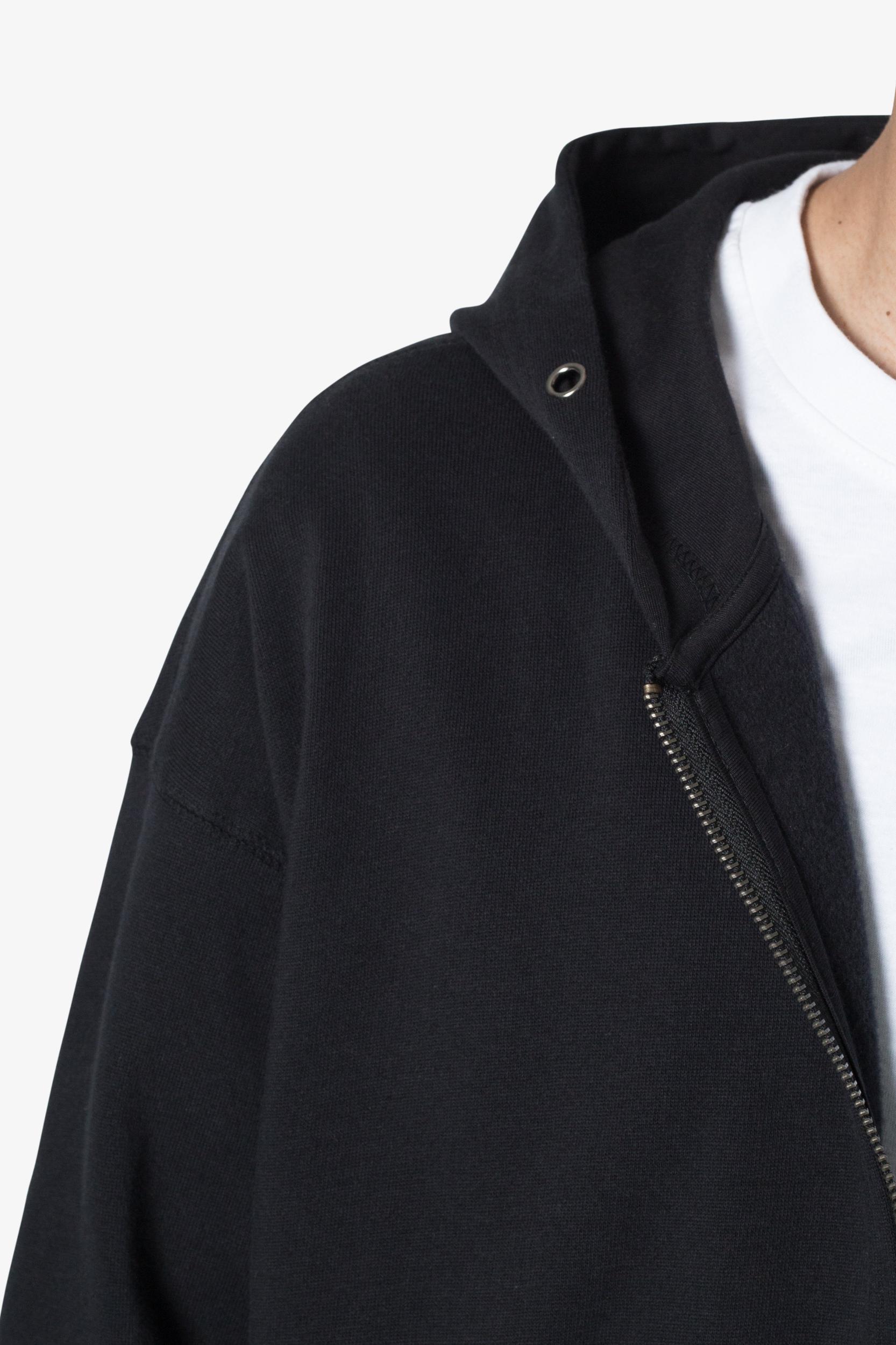 Basic Zip Up Hoodie - Black Product Image