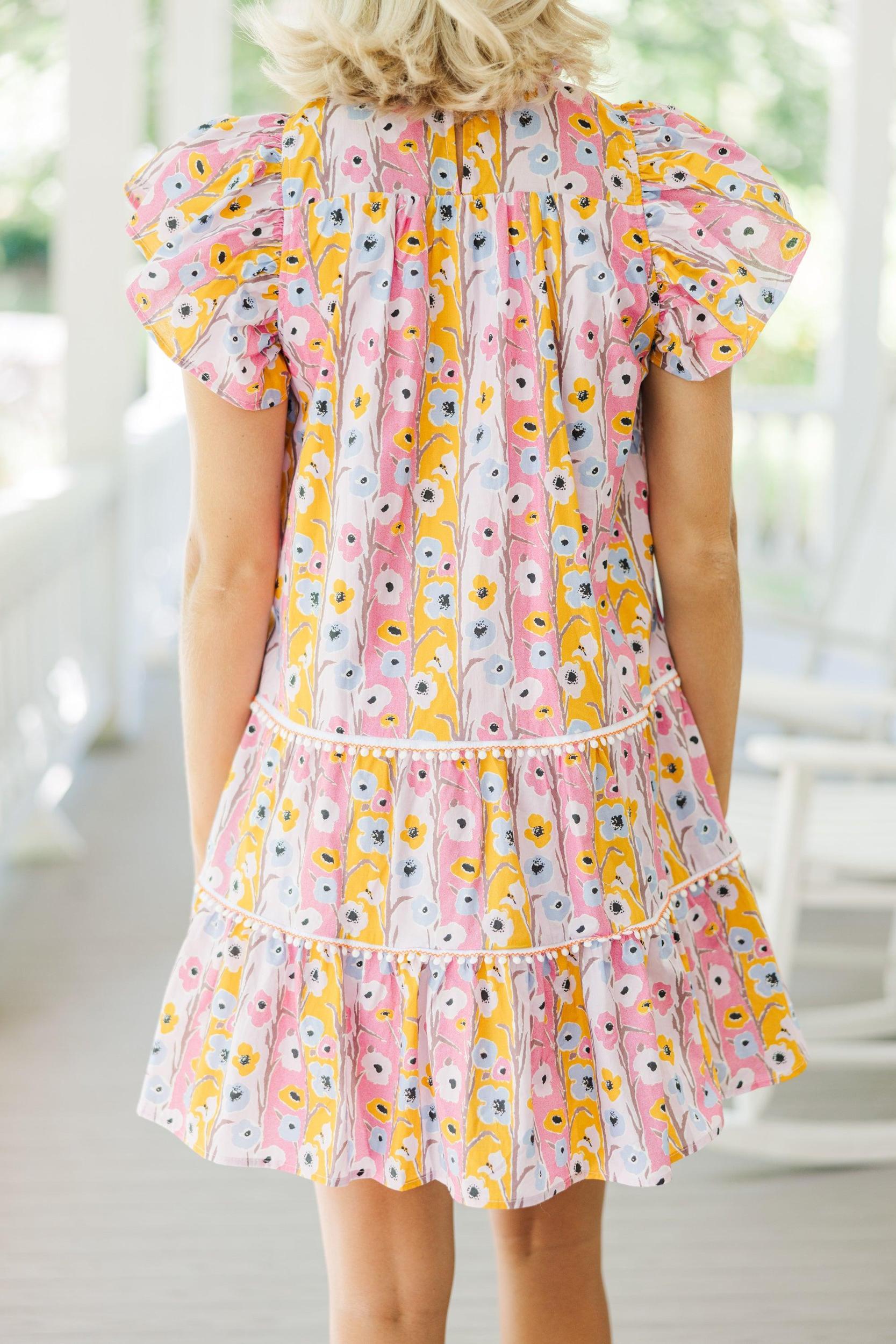 What You Know Pink Ditsy Floral Dress Female Product Image