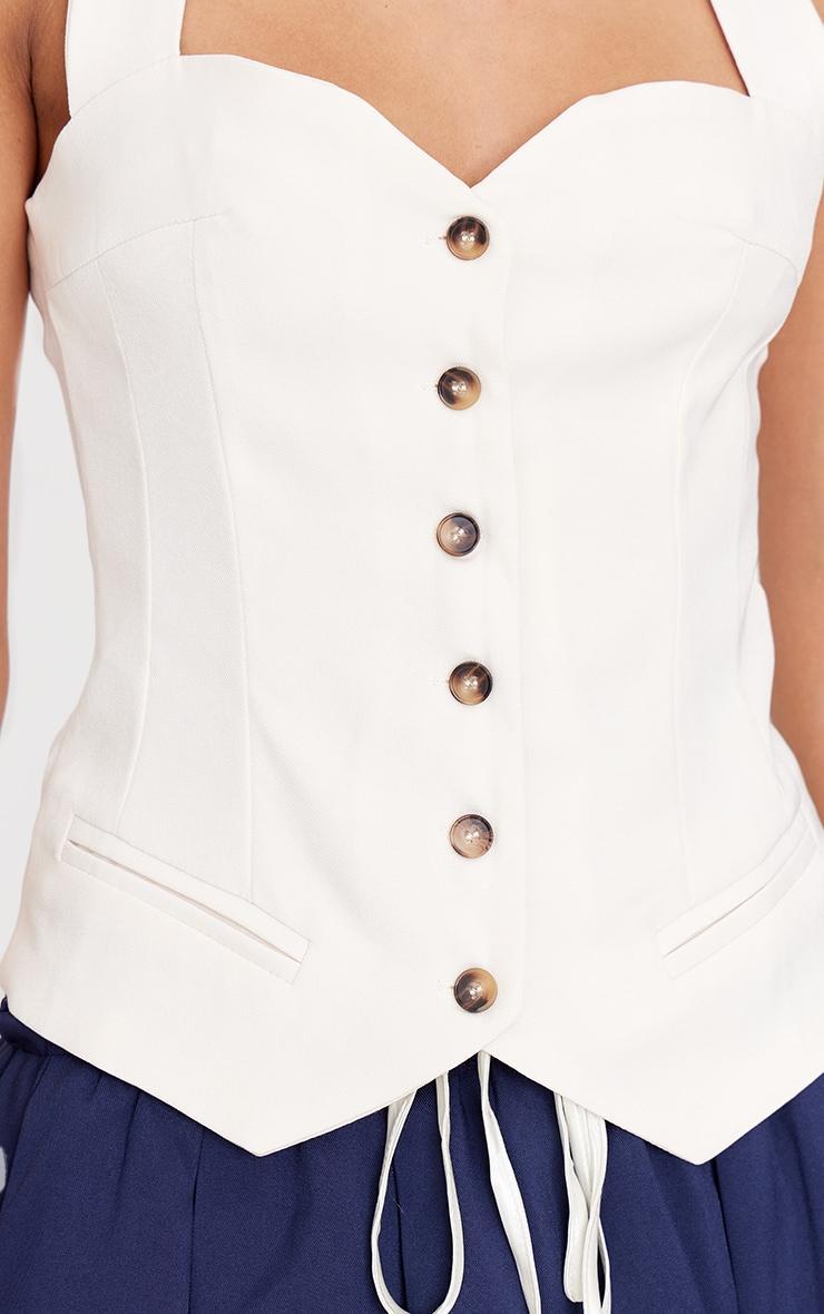 Cream Premium Woven Sweetheart Neck Vest Product Image