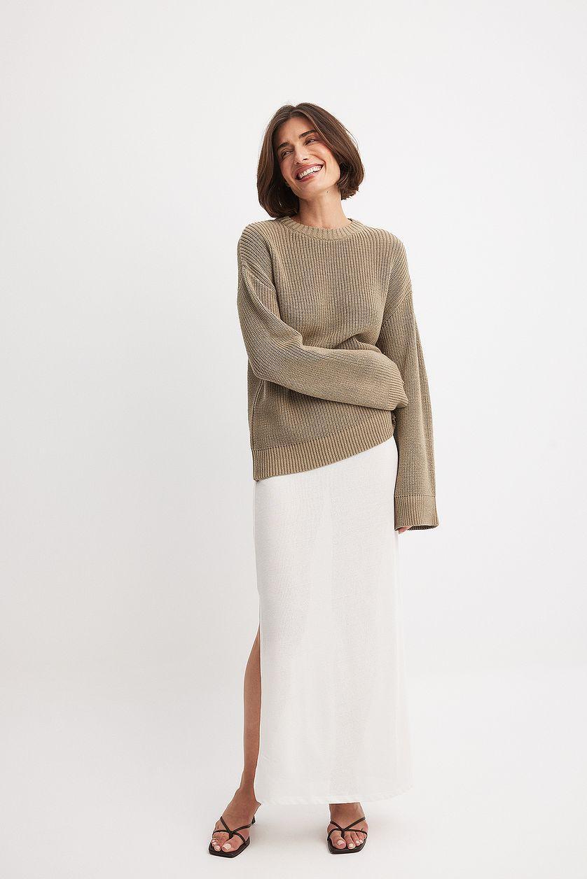 Round Neck Knitted Sweater Product Image