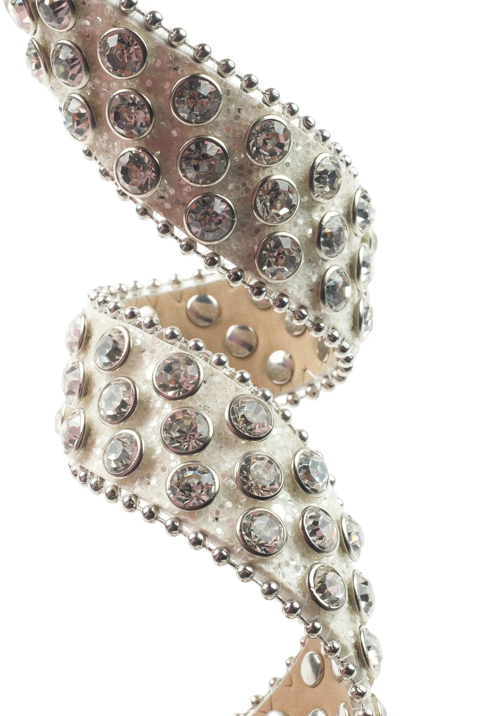 Sammy White/Silver Rhinestone Belt Female Product Image