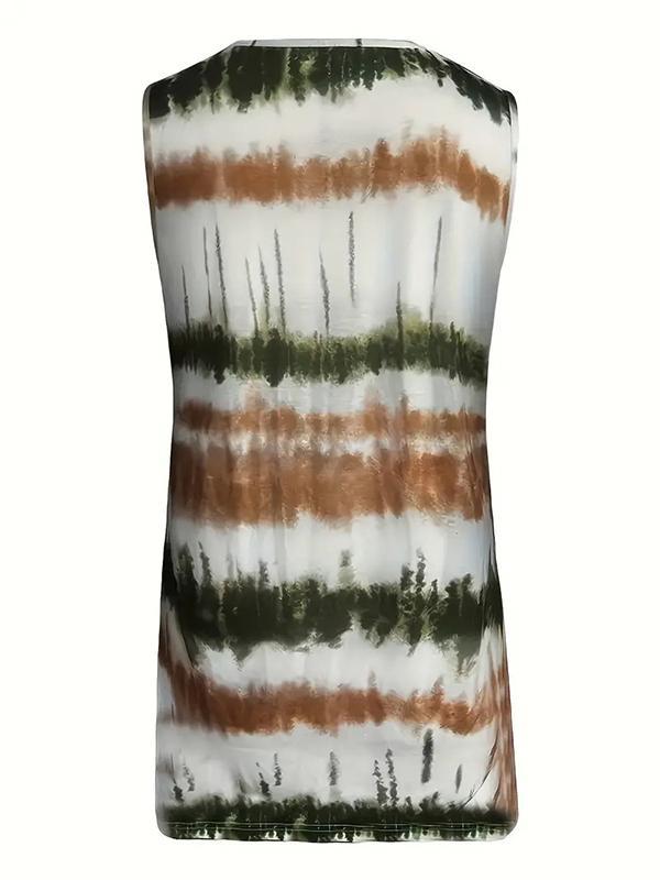 Loose Sleeveless Printed Spaghetti-Neck Vest Top Product Image