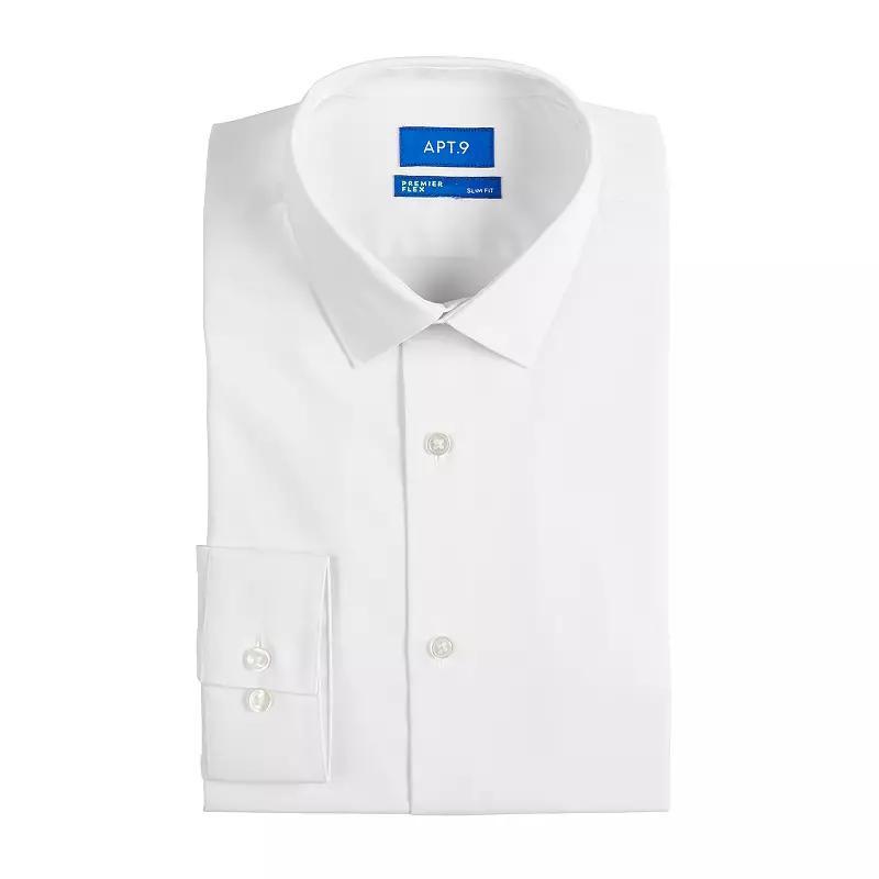 Men's Apt. 9® Premier Flex Extra-Slim Fit Wrinkle Resistant Dress Shirt, Size: Large-32/33, Studio White Product Image