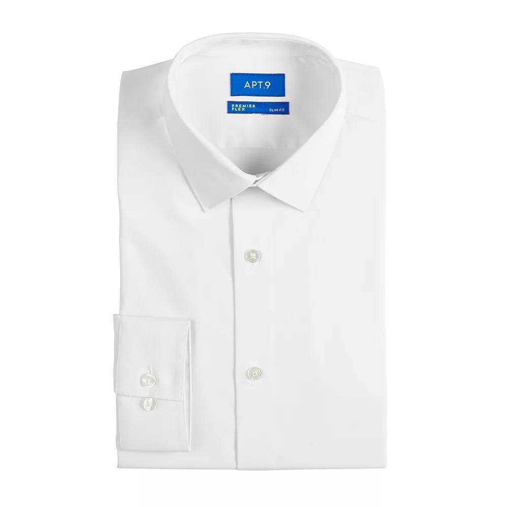 Men's Apt. 9® Premier Flex Extra-Slim Fit Wrinkle Resistant Dress Shirt, Size: Large-32/33, Studio White Product Image