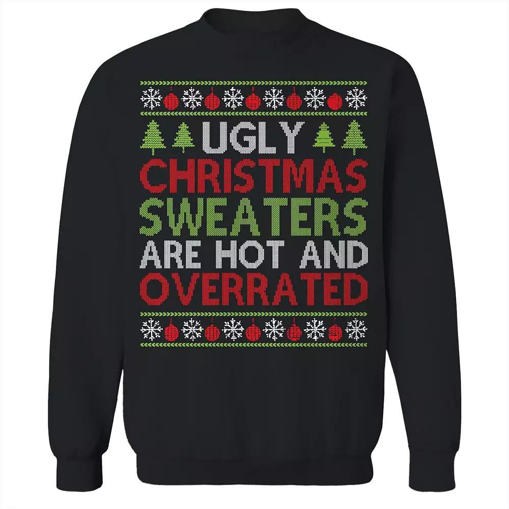 Men's Ugly Christmas Sweaters Overrated Graphic Sweatshirt, Adult Unisex,  Product Image