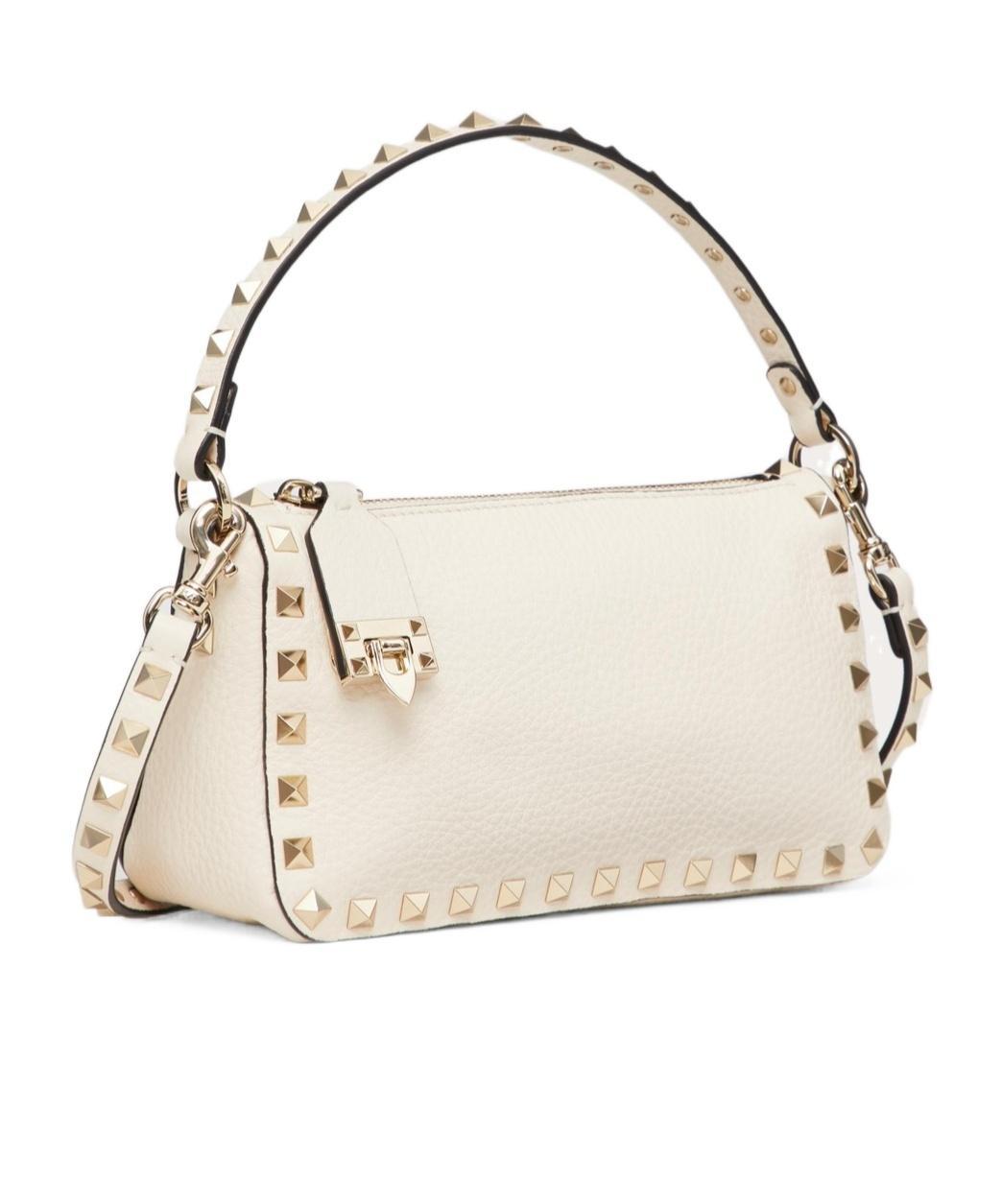 VALENTINO GARAVANI Rockstud Leather Crossbody Bag In White Product Image