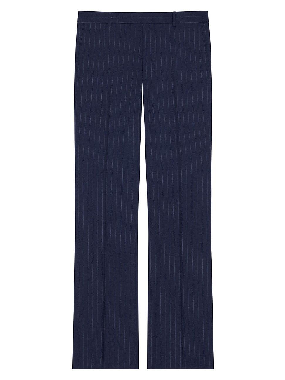 Mens Slim Fit Striped Tailored Pants in Wool Product Image