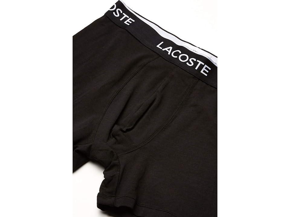 Lacoste Cotton Stretch Logo Waistband Long Boxer Briefs, Pack of 3 Product Image