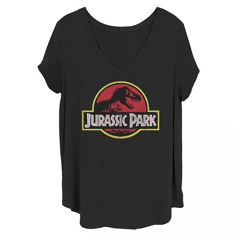 Juniors' Plus Size Jurassic Park Logo Graphic Tee, Girl's, Size: 1XL, Black Product Image