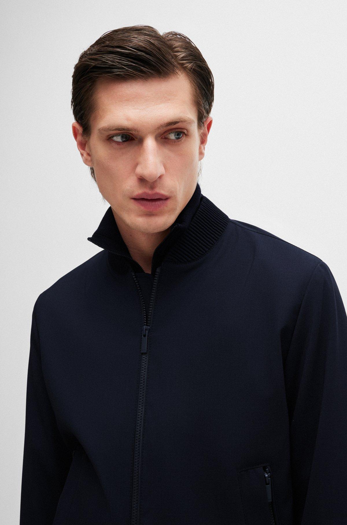 Slim-fit blouson jacket in wool blend Product Image