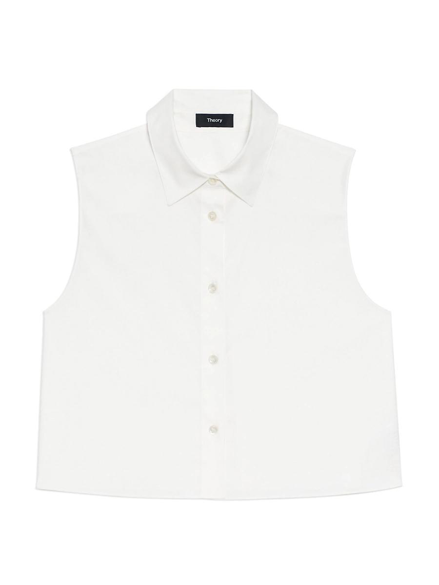 Cropped Sleeveless Cotton Shirt Product Image