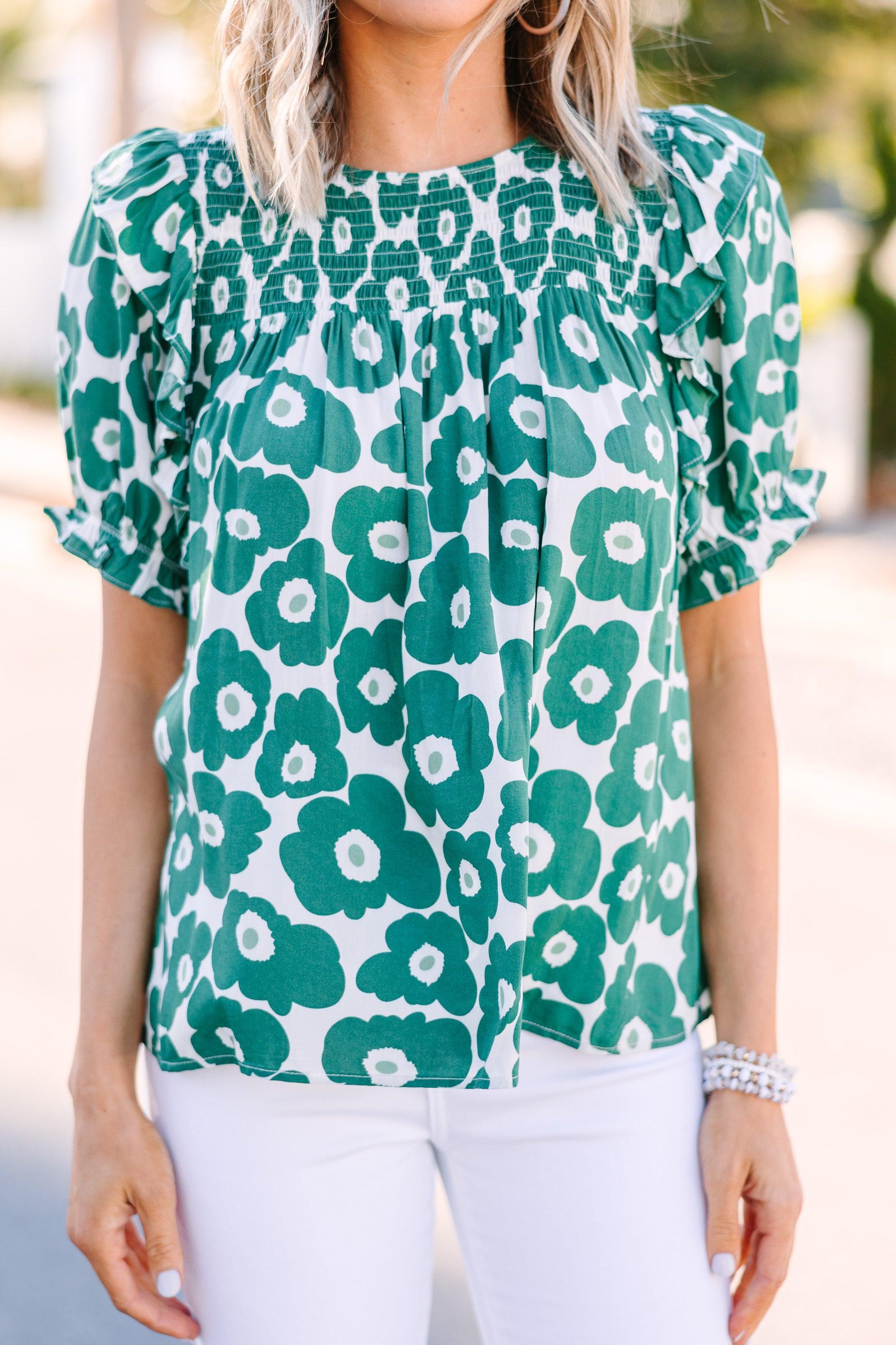 In A Dream Green Floral Blouse Female Product Image