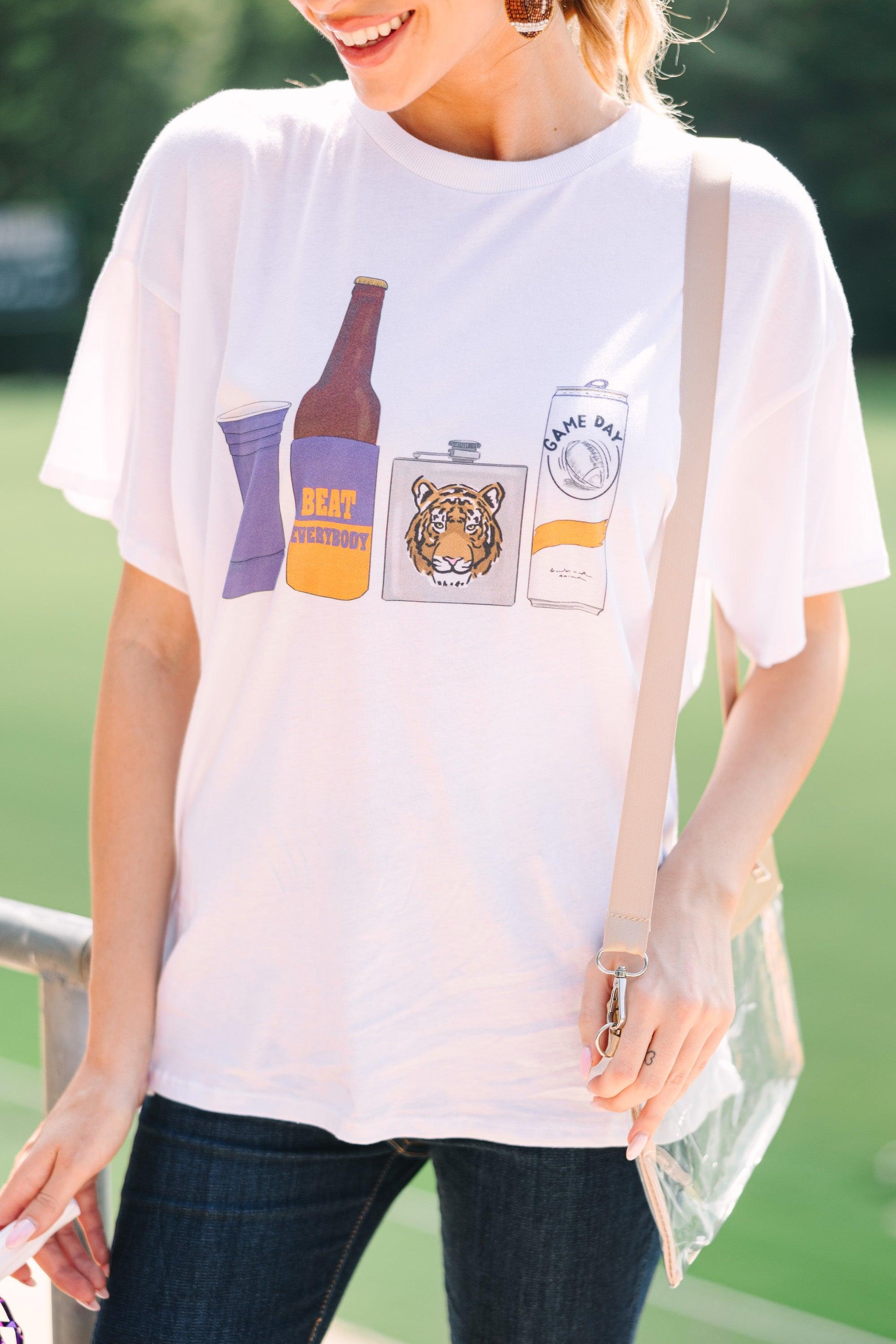 Drink Local Orange And Purple Gameday Graphic Tee Female Product Image