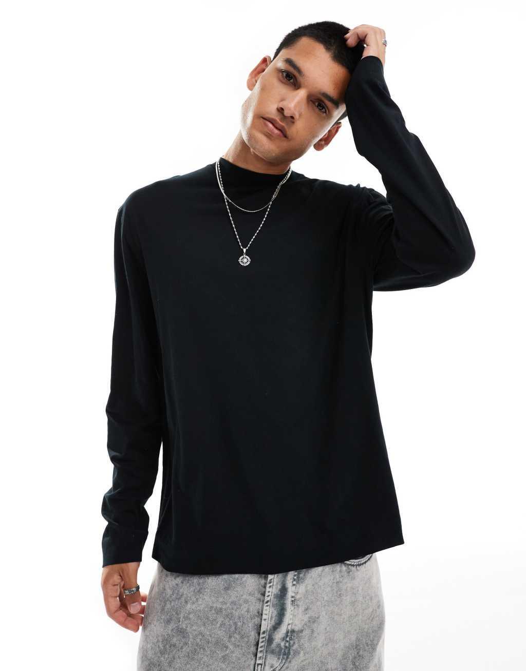 COLLUSION long sleeve t-shirt in black Product Image