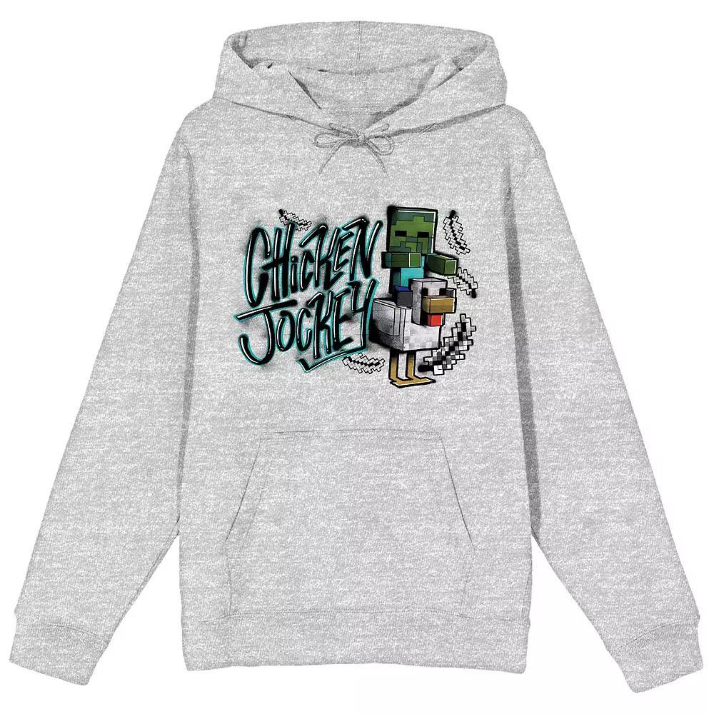 Men's Minecraft Chicken Jockey Hoodie, Size: XXL, Gray Product Image