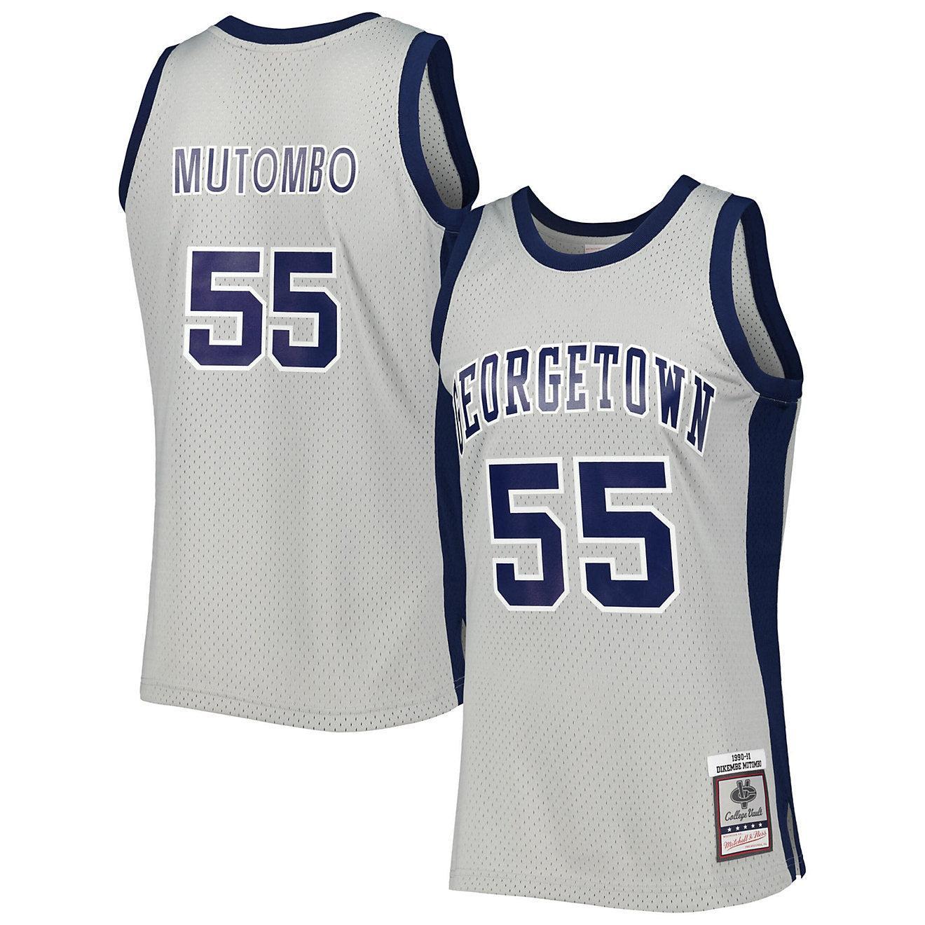Men's Mitchell & Ness Dikembe Mutombo Gray Georgetown Hoyas Swingman Jersey, Size: XL, Grg Grey Product Image