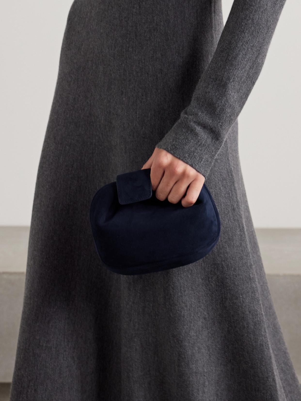 GABRIELA HEARST Soft Demi Suede Clutch In Blue Product Image