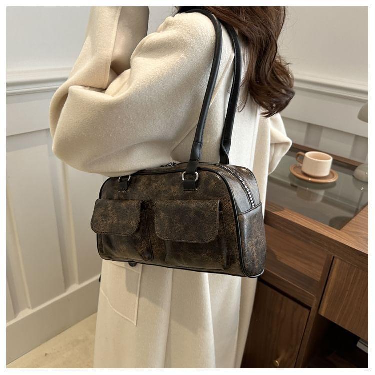 Multi-Pocket Faux Leather Tote Bag Product Image