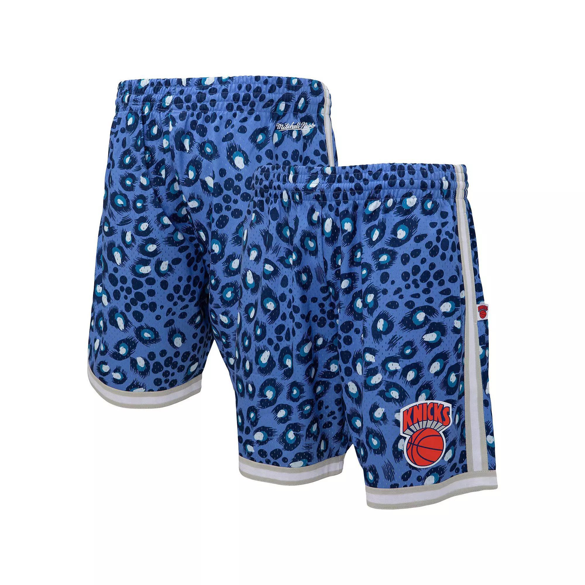 Men's Mitchell & Ness x Uninterrupted Blue/White New York Knicks Hardwood Classics Swingman Shorts,  Product Image