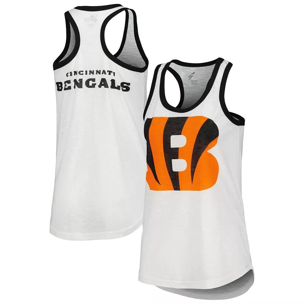Women's G-III 4Her by Carl Banks White Cincinnati Bengals Tater Racerback Tank Top, Size: Small Product Image