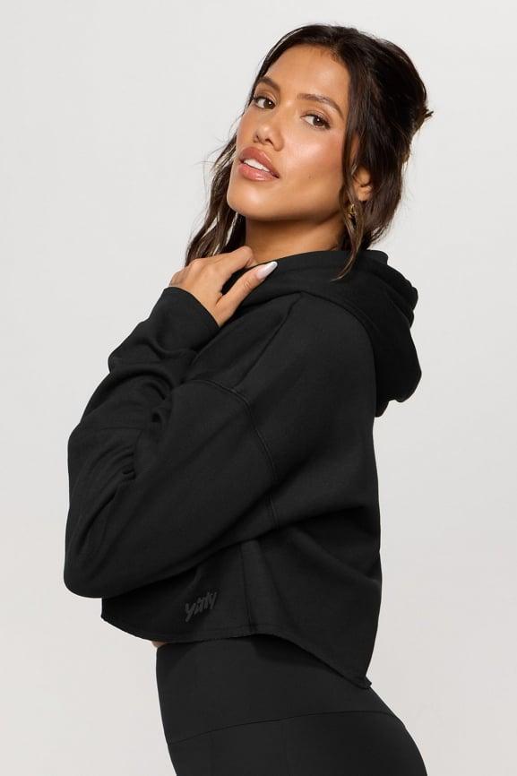Cozy Fleece Everyday Cropped Hoodie Product Image