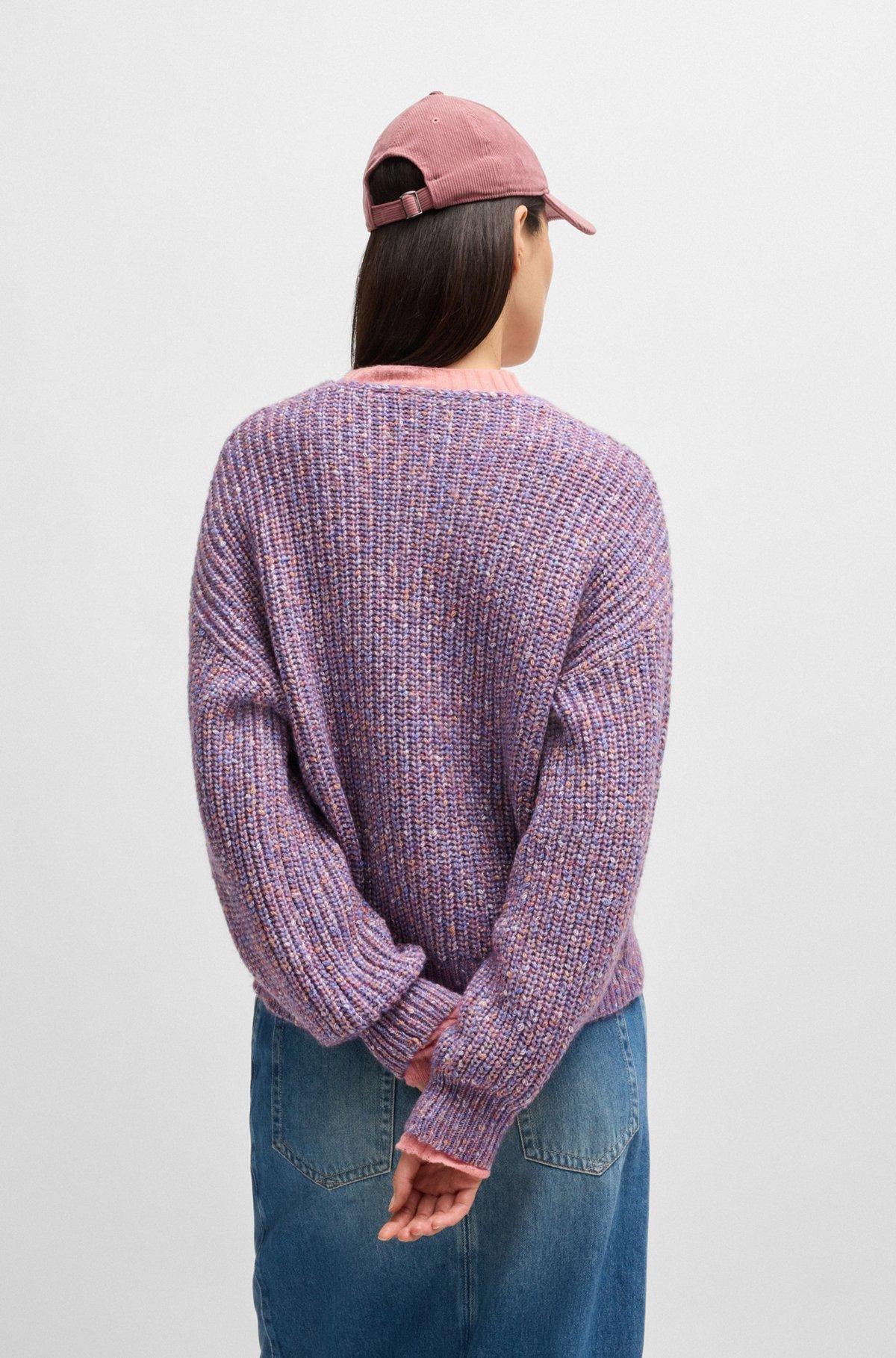 Relaxed-fit V-neck sweater in a ribbed knit Product Image