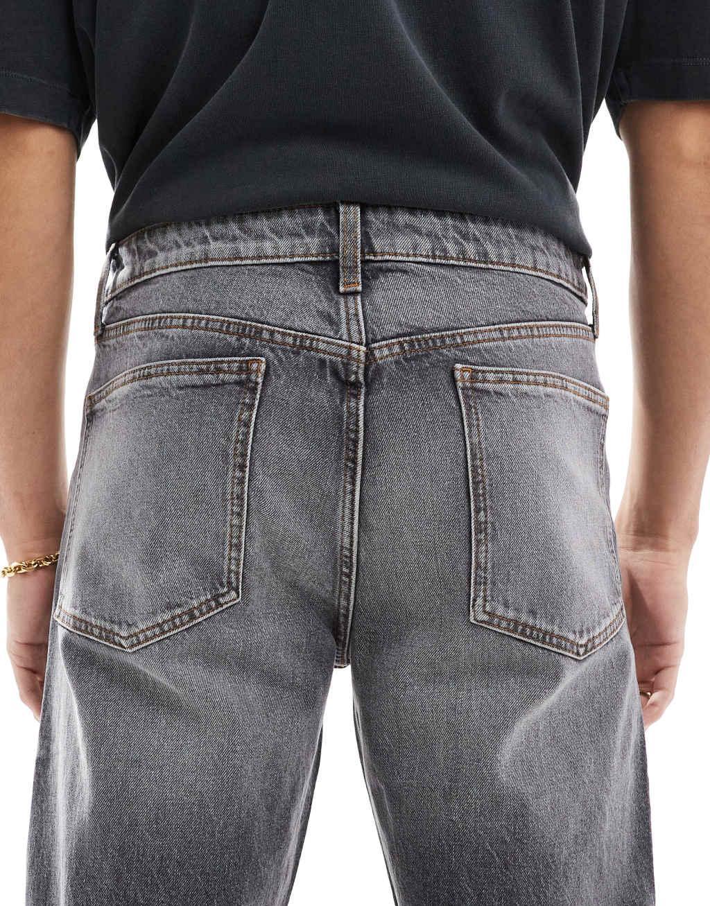 ASOS DESIGN straight stretch jeans in gray Product Image