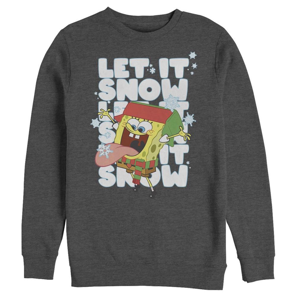 Men's Nickelodeon Spongebob Squarepants Let It Snow Let It Snow Let It Snow Graphic Fleece Pullover, Size: Small, Blue Product Image