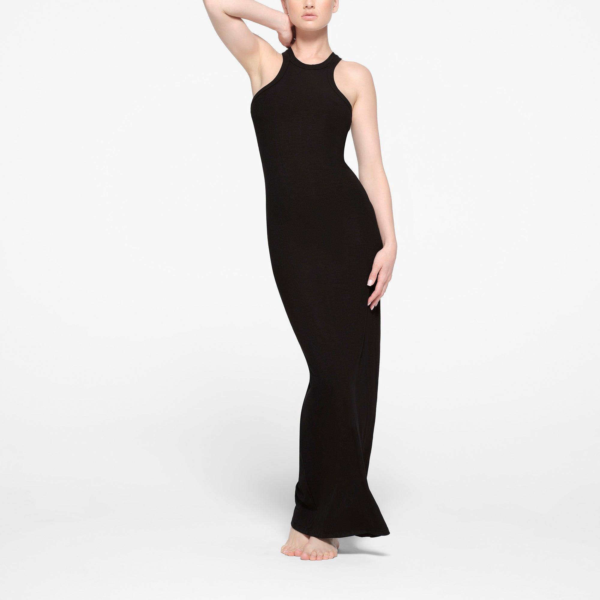 SOFT LOUNGE LONG TANK DRESS | ONYX Product Image