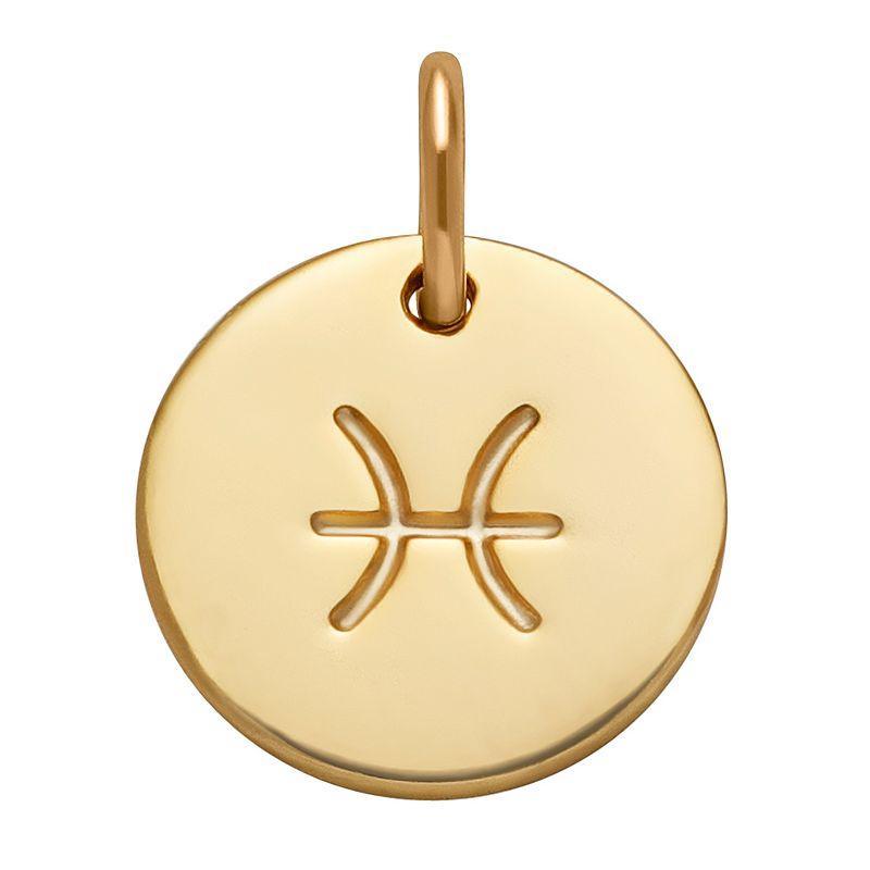 PRIMROSE 18k Gold Over Silver Etched Zodiac Disc Charm, Womens, Gold Tone Leo Product Image